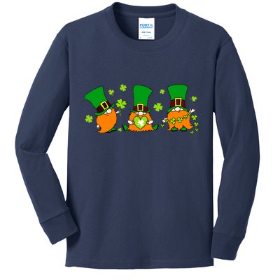 St Patrick's Day Gnome Kids Long Sleeve Shirt