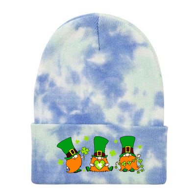 St Patrick's Day Gnome Tie Dye 12in Knit Beanie