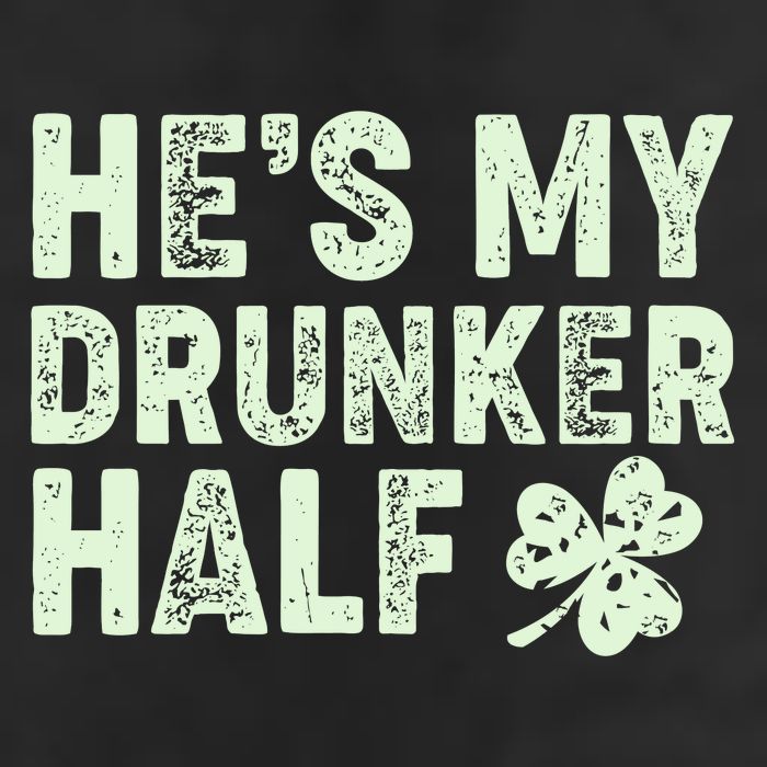 St Patrick's Day He's My Drunker Half Matching Couple's 7 Panel Mesh Trucker Snapback Hat
