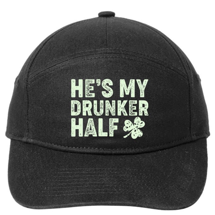 St Patrick's Day He's My Drunker Half Matching Couple's 7-Panel Snapback Hat