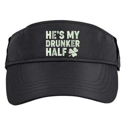 St Patrick's Day He's My Drunker Half Matching Couple's Adult Drive Performance Visor