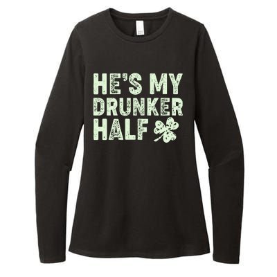 St Patrick's Day He's My Drunker Half Matching Couple's Womens CVC Long Sleeve Shirt