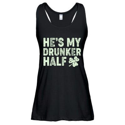 St Patrick's Day He's My Drunker Half Matching Couple's Ladies Essential Flowy Tank
