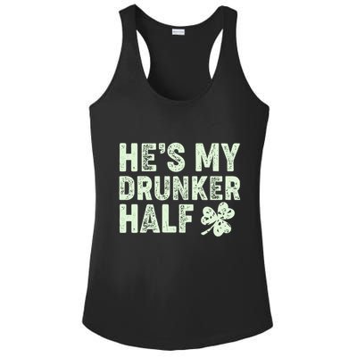 St Patrick's Day He's My Drunker Half Matching Couple's Ladies PosiCharge Competitor Racerback Tank