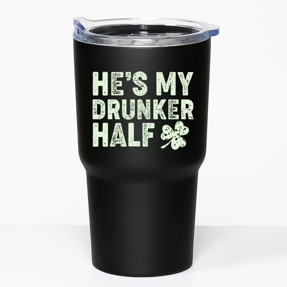 St Patrick's Day He's My Drunker Half Matching Couple's Tumbler