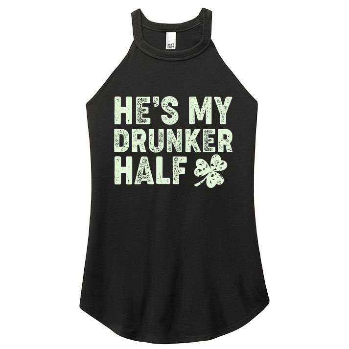 St Patrick's Day He's My Drunker Half Matching Couple's Women's Perfect Tri Rocker Tank