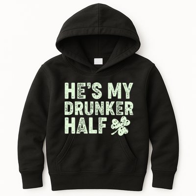 St Patrick's Day He's My Drunker Half Matching Couple's Kids Hoodie