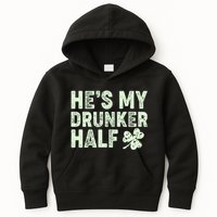 St Patrick's Day He's My Drunker Half Matching Couple's Kids Hoodie