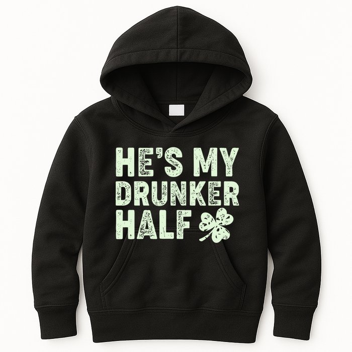 St Patrick's Day He's My Drunker Half Matching Couple's Kids Hoodie