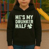 St Patrick's Day He's My Drunker Half Matching Couple's Kids Hoodie