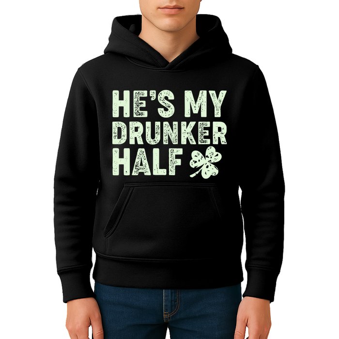 St Patrick's Day He's My Drunker Half Matching Couple's Kids Hoodie