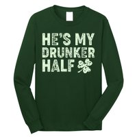 St Patrick's Day He's My Drunker Half Matching Couple's Long Sleeve Shirt