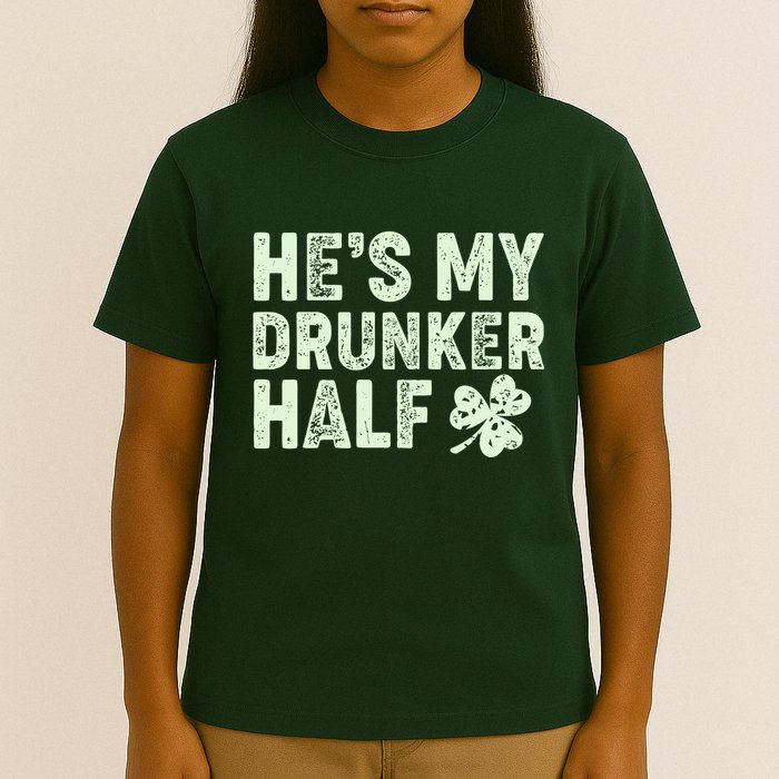 St Patrick's Day He's My Drunker Half Matching Couple's T-Shirt