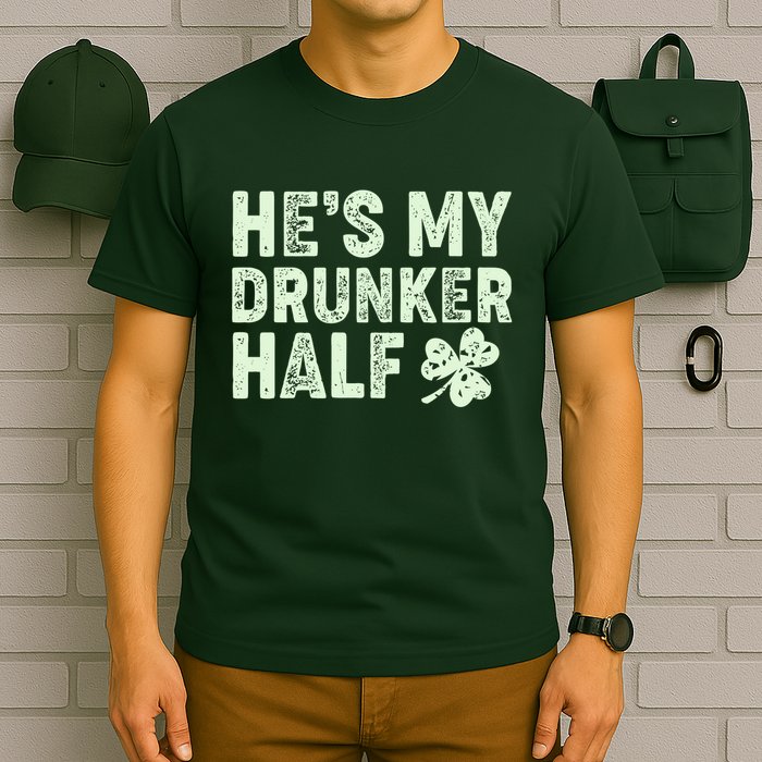 St Patrick's Day He's My Drunker Half Matching Couple's T-Shirt