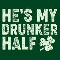 St Patrick's Day He's My Drunker Half Matching Couple's Cooling Performance Long Sleeve Crew