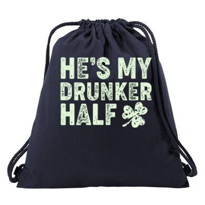 St Patrick's Day He's My Drunker Half Matching Couple's Drawstring Bag