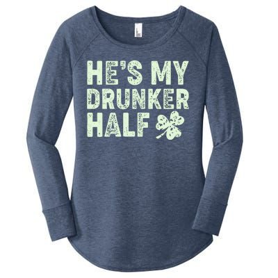 St Patrick's Day He's My Drunker Half Matching Couple's Women's Perfect Tri Tunic Long Sleeve Shirt