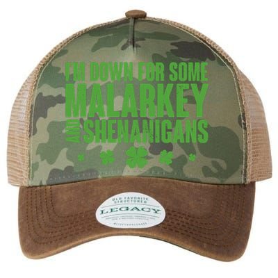 St Patrick's Day I'm Down For Some Malarkey And Shenanigans Legacy Tie Dye Trucker Hat