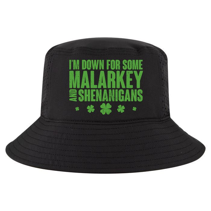 St Patrick's Day I'm Down For Some Malarkey And Shenanigans Cool Comfort Performance Bucket Hat