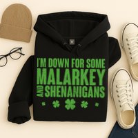 St Patrick's Day I'm Down For Some Malarkey And Shenanigans Hoodie