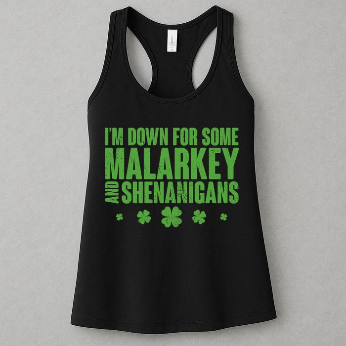 St Patrick's Day I'm Down For Some Malarkey And Shenanigans Womens Tank Top
