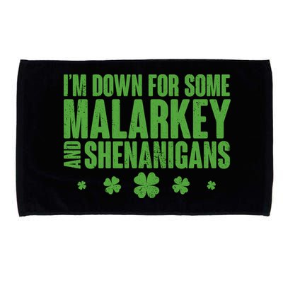 St Patrick's Day I'm Down For Some Malarkey And Shenanigans Microfiber Hand Towel