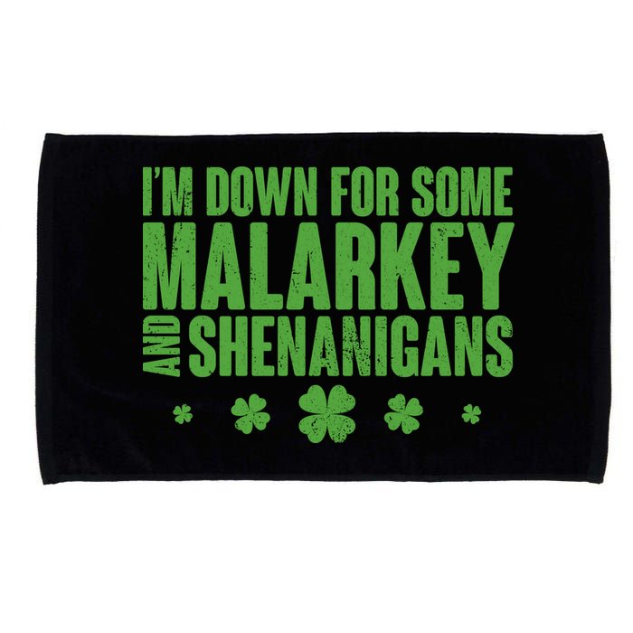 St Patrick's Day I'm Down For Some Malarkey And Shenanigans Microfiber Hand Towel