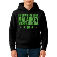 St Patrick's Day I'm Down For Some Malarkey And Shenanigans Kids Hoodie