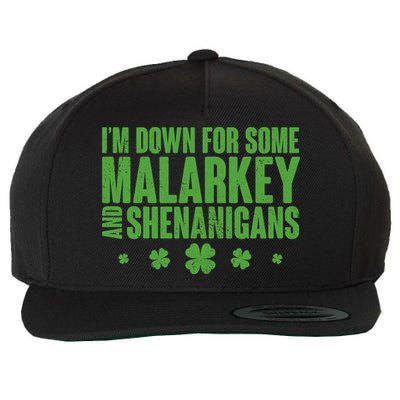 St Patrick's Day I'm Down For Some Malarkey And Shenanigans Wool Snapback Cap