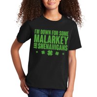 St Patrick's Day I'm Down For Some Malarkey And Shenanigans Kids T-Shirt
