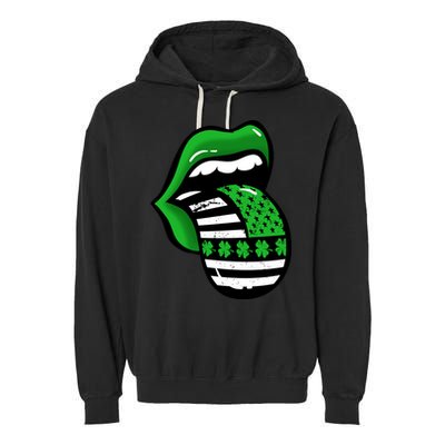 St Patricks Day Irish American Shamrock Flag Paddy Garment-Dyed Fleece Hoodie