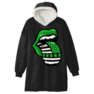 St Patricks Day Irish American Shamrock Flag Paddy Hooded Wearable Blanket