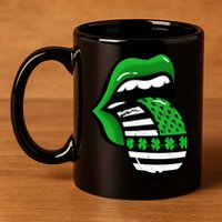 St Patricks Day Irish American Shamrock Flag Paddy 11oz C Handle Ceramic Mug