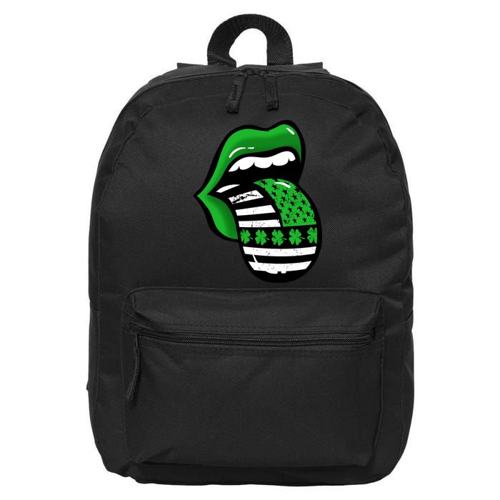 St Patricks Day Irish American Shamrock Flag Paddy 16 in Basic Backpack