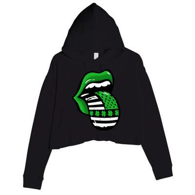 St Patricks Day Irish American Shamrock Flag Paddy Crop Fleece Hoodie