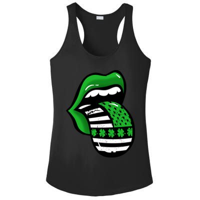 St Patricks Day Irish American Shamrock Flag Paddy Ladies PosiCharge Competitor Racerback Tank