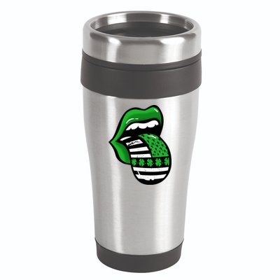 St Patricks Day Irish American Shamrock Flag Paddy 16oz Travel Tumbler