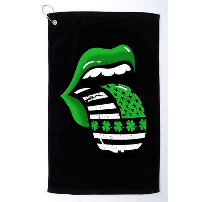 St Patricks Day Irish American Shamrock Flag Paddy Golf Towel