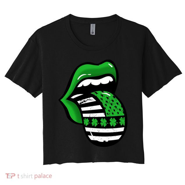 St Patricks Day Irish American Shamrock Flag Paddy Crop Top