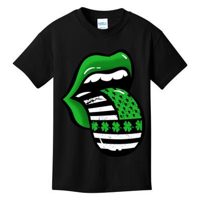 St Patricks Day Irish American Shamrock Flag Paddy Kids T-Shirt