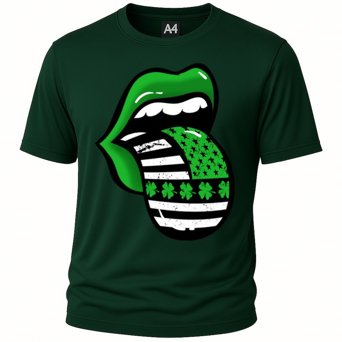 St Patricks Day Irish American Shamrock Flag Paddy Cooling Performance Crew T-Shirt