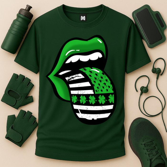 St Patricks Day Irish American Shamrock Flag Paddy Cooling Performance Crew T-Shirt