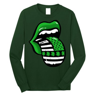 St Patricks Day Irish American Shamrock Flag Paddy Long Sleeve Shirt