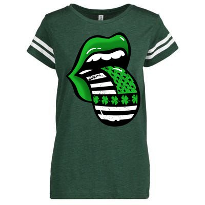 St Patricks Day Irish American Shamrock Flag Paddy Enza Ladies Jersey Football T-Shirt