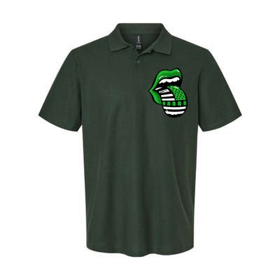 St Patricks Day Irish American Shamrock Flag Paddy Softstyle Adult Sport Polo