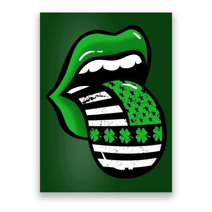 St Patricks Day Irish American Shamrock Flag Paddy Poster