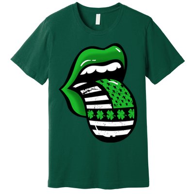 St Patricks Day Irish American Shamrock Flag Paddy Premium T-Shirt