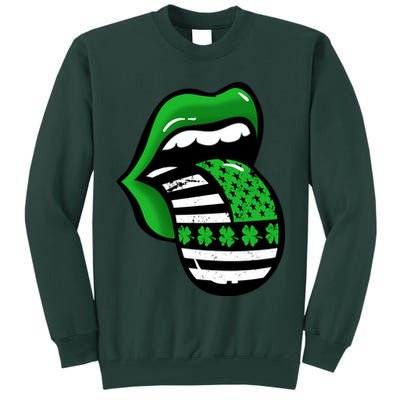 St Patricks Day Irish American Shamrock Flag Paddy Tall Sweatshirt