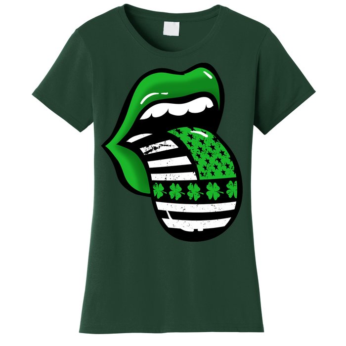 St Patricks Day Irish American Shamrock Flag Paddy Women's T-Shirt