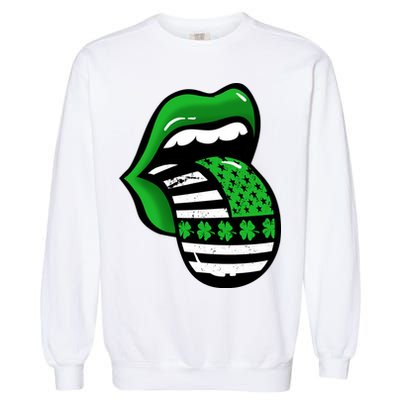 St Patricks Day Irish American Shamrock Flag Paddy Garment-Dyed Sweatshirt